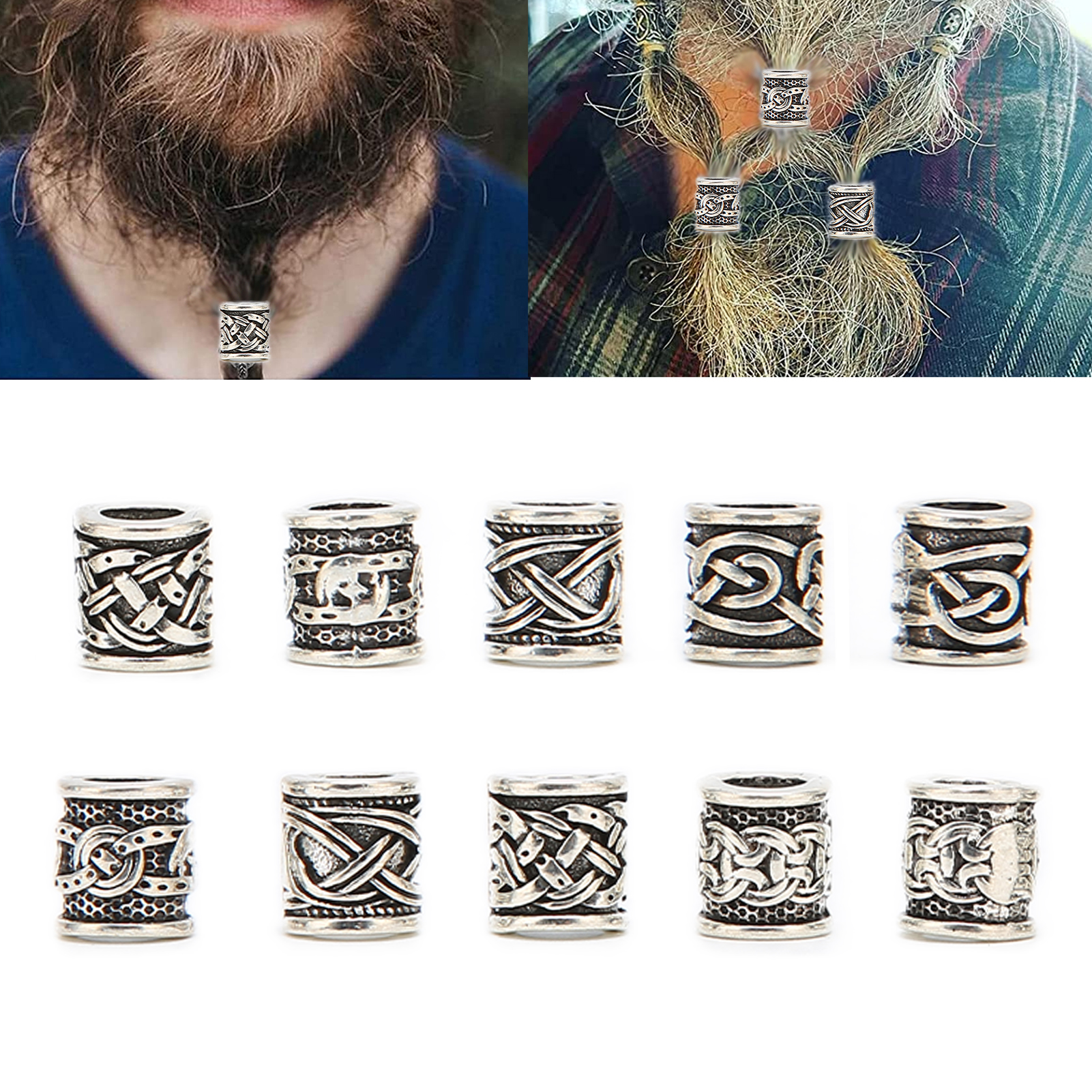 Aftershave Balm Mens - 10PCS Viking Beard Beads Alloy Antique