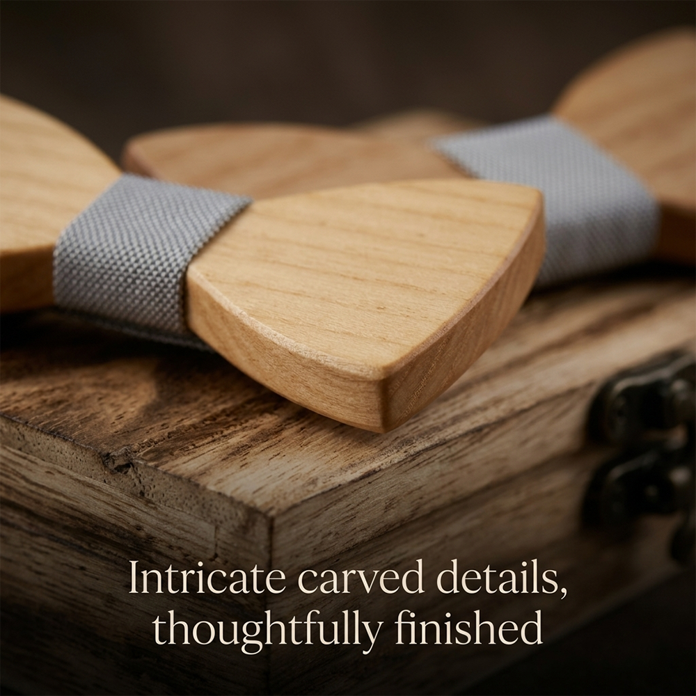 Mens Wooden Bowtie Set Minimal - Men'S Grooming Boxes recension och pris