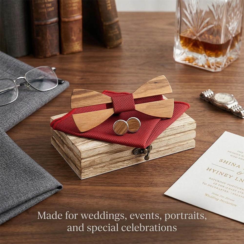 Mens Wooden Bowtie Set Minimal - Men'S Grooming Boxes recension och pris