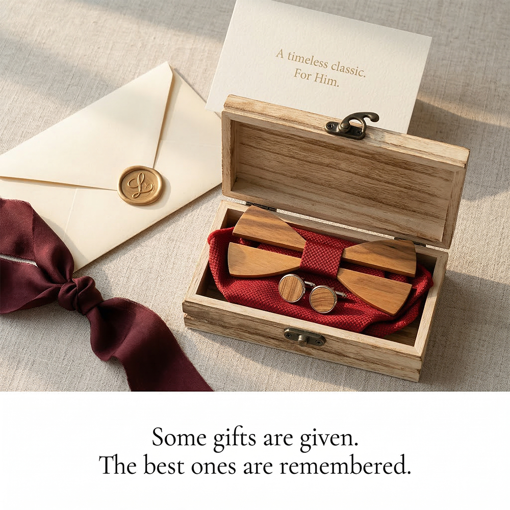 Mens Wooden Bowtie Set Minimal - Men'S Grooming Boxes recension och pris