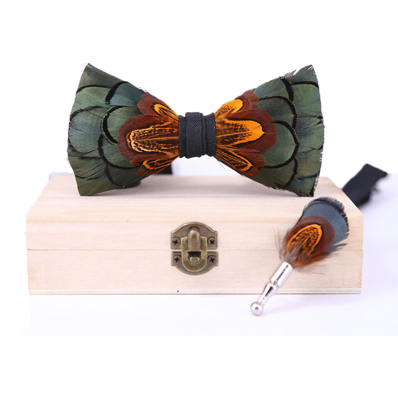 Men Bow Tie Feather Bowtie  Br - Men'S Grooming Boxes recension och pris
