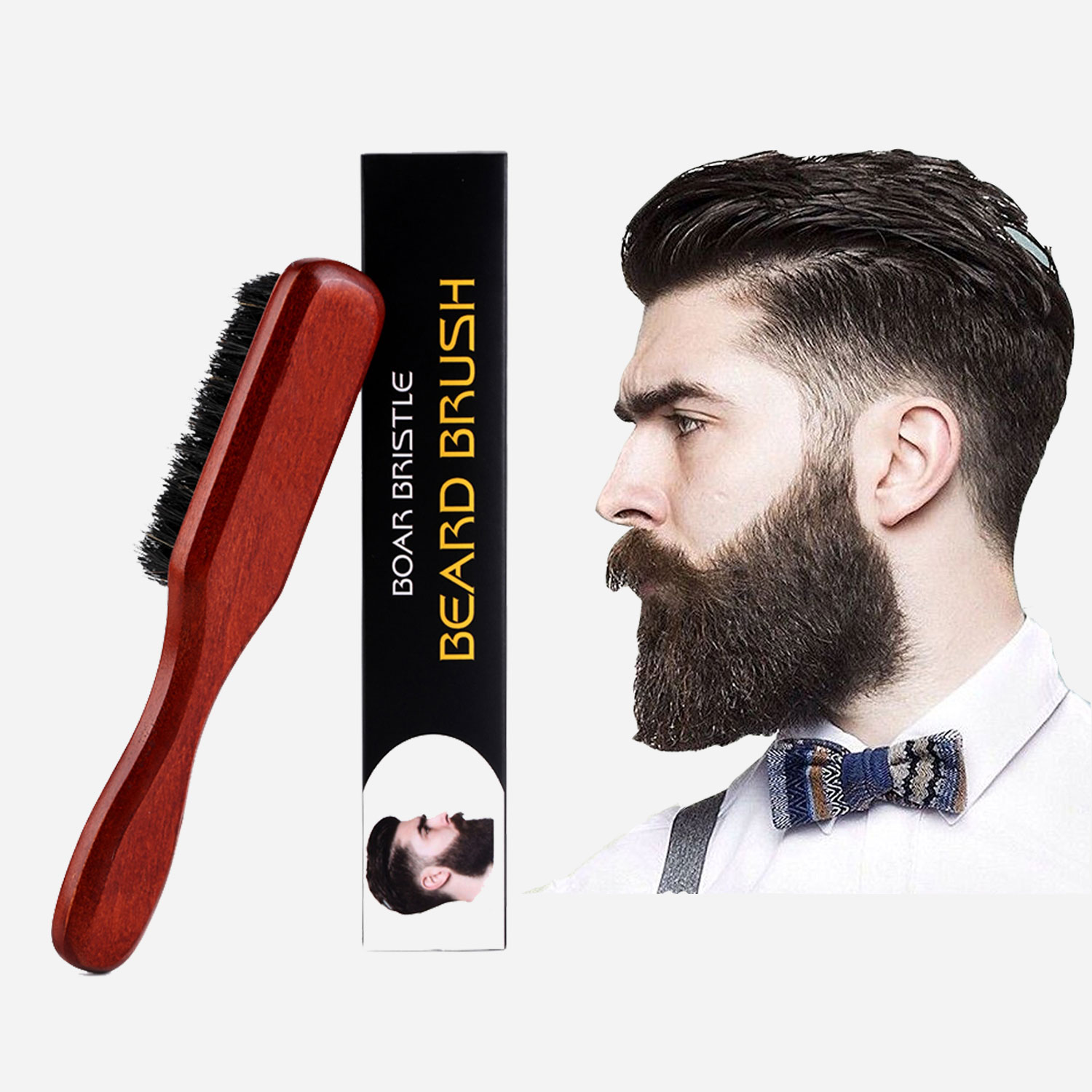 Natural Boar Bristle Beard Bru - Men'S Grooming Brush recension och pris