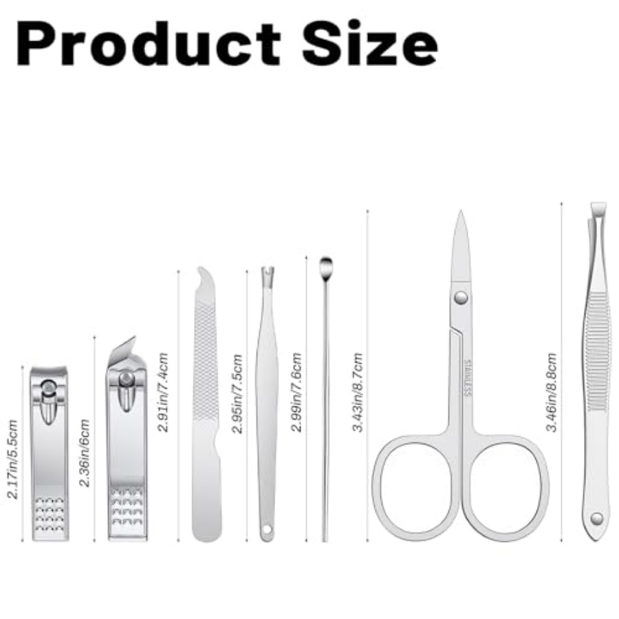 7 Pcs Travel Manicure Set Nail - Men'S Grooming Fingernails recension och pris