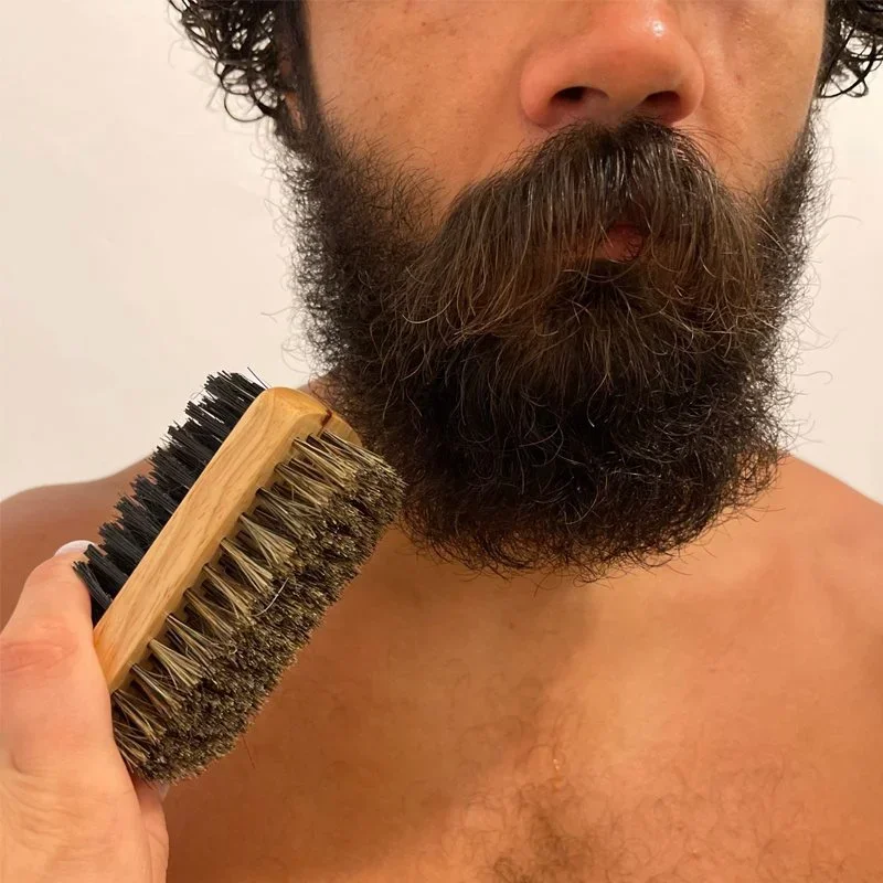 Beard Brush with Natural Woode - Men'S Grooming Brush recension och pris
