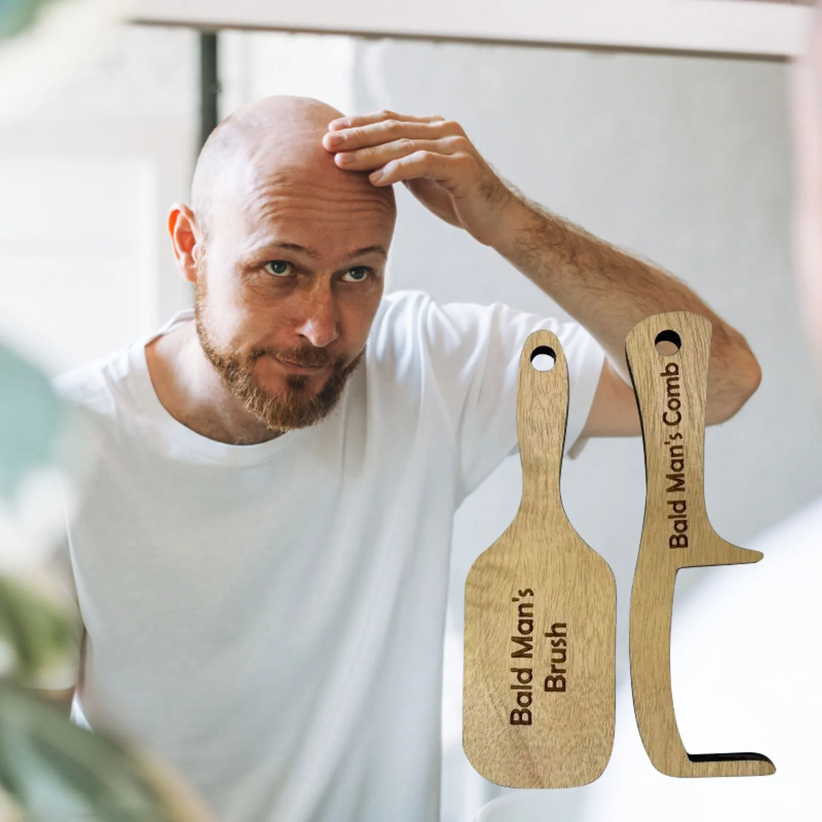 Funny Bald Man Grooming Tool N - Men'S Grooming Brush recension och pris