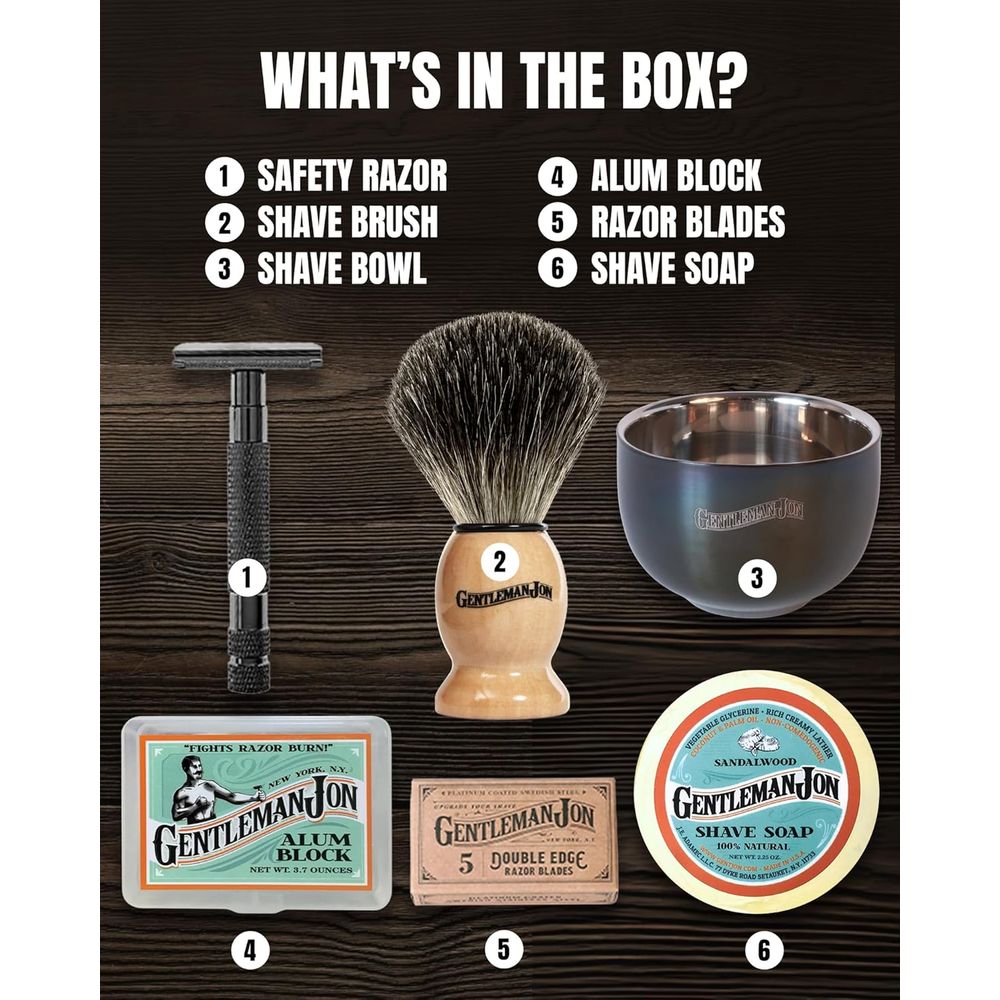 Classic Wet Shave Grooming Kit - Men'S Grooming Brush recension och pris