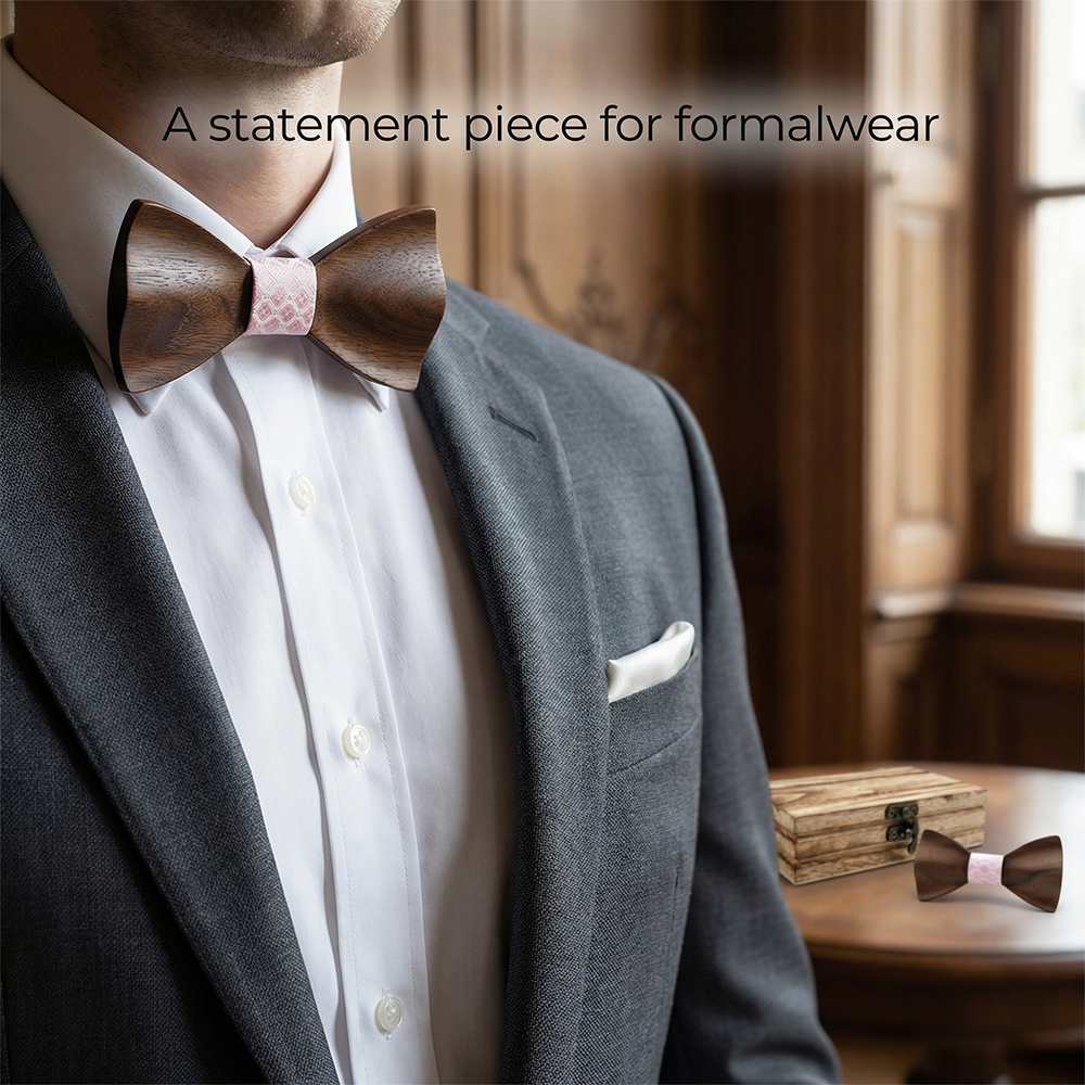 Mens Wooden Bowtie Set Satin B - Men'S Grooming Boxes recension och pris