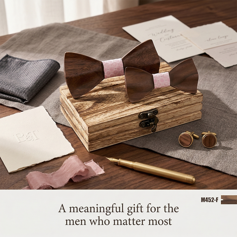 Mens Wooden Bowtie Set Satin B - Men'S Grooming Boxes recension och pris