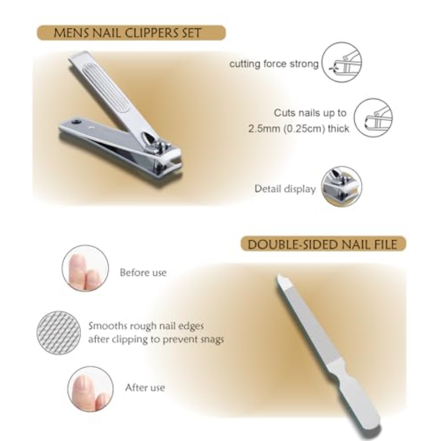 6-Piece Nail Clippers Set for  - Men'S Grooming Fingernails recension och pris